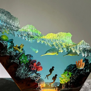 Handmade Resin Flower-Shaped LED Lamp Night Light Diving Statue Underwater <b>Theme</b> Agate Stone Home Sack Brand Mother's Day <b>Gift</b> - Product Image 4