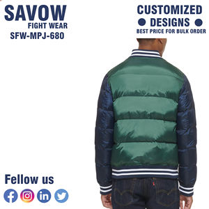 เสื้อแจ็คเก็ตพัฟเฟอร์ผ้าแคนวาสคอจีนสำหรับผู้ชาย ระบายอากาศได้ดี ใส่กันหนาว มีกระเป๋า  รับทำโลโก้ OEM - Product Image 2