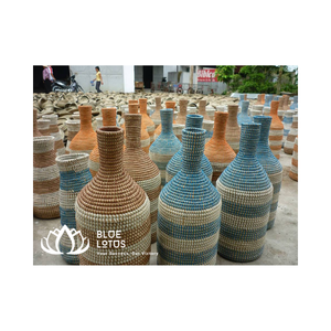 Natural Rattan <b>Vintage</b> Flower <b>Vase</b> Dry Flower Bottle Scandinavian Made in Vietnam Flower Greenery Storage Bottle Decoration - Product Image 3