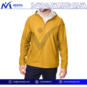 Veste de pluie pour hommes avec logo personnalisé OEM Manteau coupe-vent à capuche imperméable pour uniforme scolaire, équipage de randonnée ou marque d'entreprise - Product Image 2