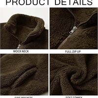 Vêtements de rue décontractés en polaire Sherpa souple d'hiver à fermeture éclair Logo personnalisé à vendre Vestes en polaire pour hommes