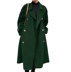 Oversized Trendy Women Clothing Blended Woolen Trench Coat Long Length Breathable Winter Wear Fashion Autumn Heavy Trench Coats - Product Image 3