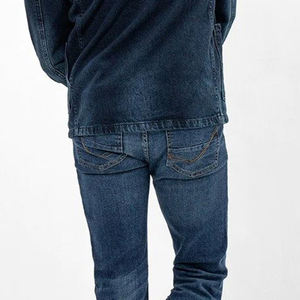 Ensemble deux pièces de haute qualité pour hommes, vêtements de rue décontractés, veste et pantalon en jean pour l'hiver, nouveauté - Product Image 5