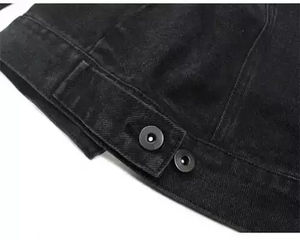 แจ็คเก็ตยีนส์แฟชั่นคุณภาพพรีเมียมสูง ระบายอากาศได้ดี ออกแบบตามสั่ง สำหรับฤดูใบไม้ร่วงและฤดูหนาว สไตล์วินเทจแบบซักล้าง กระดุมสีพื้น - Product Image 5
