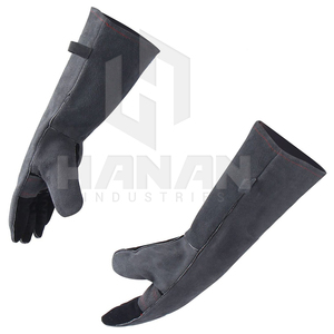 Guantes de seguridad de trabajo personalizados de color sólido Guantes de soldadura de cuero Soldadores resistentes al calor Guantes de protección de manos de seguridad - Product Image 2