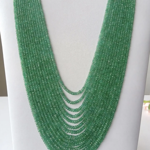 Collar de cuentas de piedras preciosas sueltas pulidas a mano Rondelle facetadas de Esmeralda verde Natural de 2mm-4mm de calidad súper fina, joyería para mujer - Product Image 1