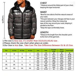 Chaqueta de Compresión Gruesa de Invierno para Hombre, Color Sólido, con Cuello Alto, Cortavientos, Transpirable, con Capucha, Abrigo Cálido Hecho de Lona - Product Image 6