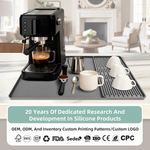 Eco-Friendly Classic Square Drinking Accessories Bar Coffee Machine Pad Drink <b>Mats</b> Personalized Customized <b>Silicone</b> <b>Mat</b> - Product Image 4