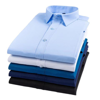 Camisas de Vestir Formales para Hombre, de Color Sólido, Manga Larga, Cuello Clásico, Corte Regular, para Negocios, Otoño, Tejido Popelina