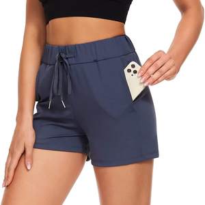 Pantalones cortos informales con estampado de retales para mujer, Shorts holgados de playa para el hogar - Product Image 4