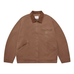 Vente en gros de veste pour hommes avec logo brodé sur mesure veste en toile manteau de travail d'hiver doublé Sherpa (OEM/ODM) - Product Image 1