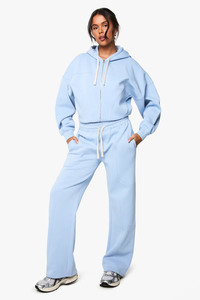 Gran oferta, Sudadera con capucha de gran tamaño para mujer con detalle de costura azul claro, cálida, antiarrugas, transpirable, para gimnasio y ropa de calle, sudaderas con capucha para mujer - Product Image 3