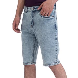 กางเกงขาสั้นผ้ายีนส์สำหรับผู้ชายกางเกงขาสั้นผ้ายีนส์ผ้ายืดสีน้ำเงินสำหรับผู้ชาย - Product Image 5