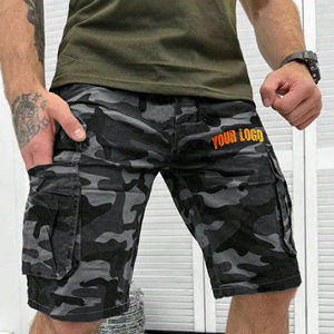 High Quality Men's <b>Camo</b> Cargo <b>Shorts</b> Custom Printed Logo 100% Cotton Breathable Casual Wear Eco-Friendly and Long - Product Image 1