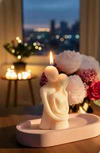 Bougie parfumée en cire de soja écologique en forme de couple pour la Saint-Valentin, bougie artisanale disponible au prix de fabrication - Product Image 5