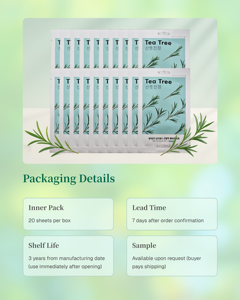 Airy Fit Original Marque 20 Feuilles Set Tea Tree Sheet Masks Hydratant Skincare Wholesale Export Korea Soothing Model WC-0001 - Product Image 5
