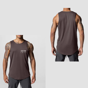 Camiseta sin mangas ligera para gimnasio para hombre, chaleco de entrenamiento sin mangas de secado rápido, ropa de entrenamiento muscular transpirable, servicios OEM y ODM - Product Image 5