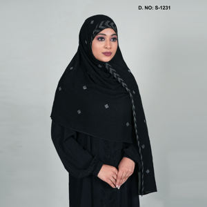 Premium Chiffon Hijab with Diamond Motif Scatter Design and Signature Patterned Edge for Elegant Modest Styling - Product Image 2