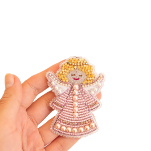 Broche d'arbre de Noël de broderie de perles de rocaille personnalisée à la main Broche perlée au design unique Cadeau de fête avec par glowin fashion - Product Image 1