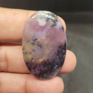 Natural Dendrite Amethyst Cabochons Smooth Flat Back Blue Gemstones Jewelry Making Loose Gemstones UDGEMS Model 479 Mixed Size - Product Image 1