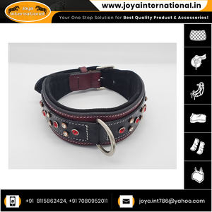 Collar de perro de cuero de cristal de lujo de 2 pulgadas de ancho Barrington para perros grandes, Collar de perro grueso de gamuza acolchado suave hecho a mano - Product Image 6
