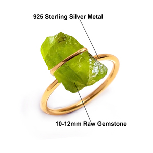 925 argent Sterling belle pierre précieuse rubis brut pierre de naissance personnalisée bague plaquée or bijoux en gros pour les femmes - Product Image 3