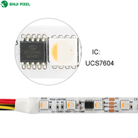 Bande LED Shiji programmable RGBW Pixel 12V 24V SPI UCS7604 double ligne de données 65536 niveau de gris 72Leds 60Leds bande de LED 5050 Pixel