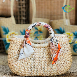 กระเป๋าถือผักตบชวาธรรมชาติแบบพรีเมี่ยมสำหรับผู้หญิงกระเป๋าถือมีซิปปิดกระเป๋าทอพร้อมซับในผ้าฝ้ายเนื้อนุ่มงานฝีมือจากเวียดนาม - Product Image 4