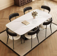 Ensemble de table à manger en granit noir absolu, style italien, pieds en X, design moderne minimaliste, écologique, pliable