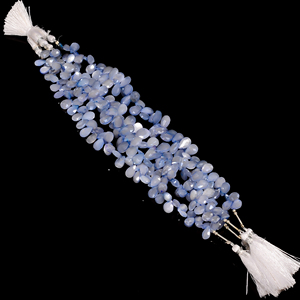 Cuentas de piedra lunar azul claro, cuentas de pera de piedras preciosas de piedra lunar azul claro recubiertas, cuentas de piedras preciosas de piedra lunar facetadas para la fabricación de joyas - Product Image 1