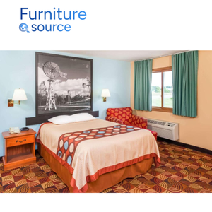 Meubles de chambre d'hôtel modernes-Ensembles de meubles de chambre personnalisés utilisant des matériaux MDF + LPL pour Super 8 - Made in Vietnam Factory - Product Image 2