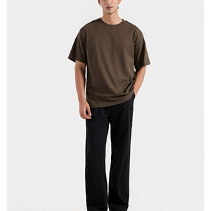 T-shirts surdimensionnés pour hommes à motif de lettres à la mode Streetwear à manches courtes 100% coton anti-boulochage - Product Image 4