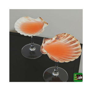 Copa de Martini Natural, copa de vino de concha marina hecha a mano, Playa costera, boda, dama de honor, fiesta, Concha, decoración de cóctel - Product Image 2