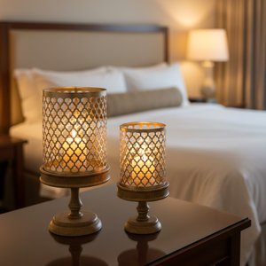 Grand Porte-Bougie en Bois Fait Main avec Logo Personnalisé |   Éclairage décoratif au design minimaliste et finition polie pour la maison - Product Image 4