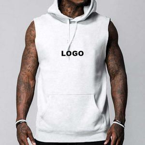 Muscle Bodybuilding Hombres Algodón Stringers Tank Tops Cut Off T-shirt Entrenamiento Deporte Gimnasio Sudadera con capucha sin mangas - Product Image 1