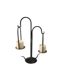 Artisanat créatif Style européen Logo personnalisé Bougeoir en métal Intérieur Western Art Fer noir fait à la main écologique - Product Image 1