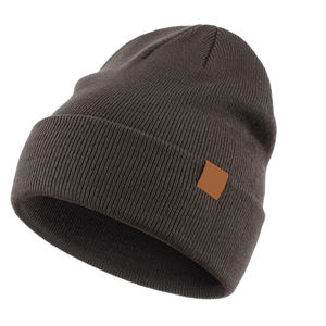 Chapeau d'hiver chaud et épais en acrylique pour hommes et femmes, tendance, broderie personnalisée LOGO, bonnet en laine vert, bonnet en tricot - Product Image 1