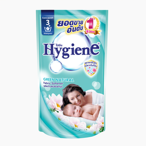 Thai Premium Hygiene 580ml Suavizante de telas líquido verde inodoro Detergente de alta calidad para ropa suave Textiles Vial de vidrio - Product Image 1