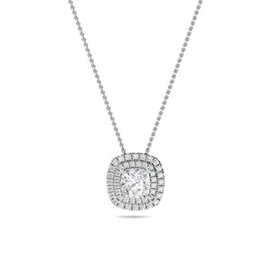 Vintage Cushion Cut Diamond Single Halo <b>Pendant</b> 0.50 Ct Lab Grown Diamond In Platinum Daily Wear Gift - Product Image 1