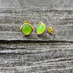 Pendiente de GEMA de Calcedonia de cryso natural, joyería de moda chapada en oro de 18 quilates antideslustre para uso regular - Product Image 6