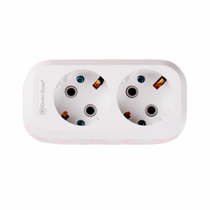 Enchufe de extensión blanco de 2 vías con conexión a tierra sin cable IP22 16A 220-250V UE/Reino Unido/EE. UU. Regleta de alimentación estándar ABS resistente al fuego - Product Image 1