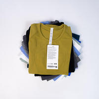 Top de Yoga de Manga Corta para Niñas de Tallas Grandes, Transpirable, de Secado Rápido, Ligero, Elástico en Cuatro Direcciones, Cuello Redondo, Color Sólido en la Parte Delantera