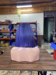 Venta al por mayor barato pelo humano corto transparente 13x4 Bob peluca prearrancada Color Natural encaje Frontal pelucas para mujeres negras - Product Image 2