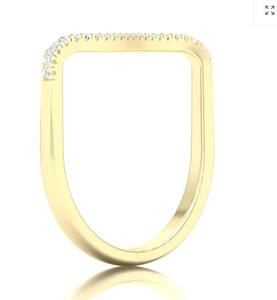 Bague empilable tendance Aniva pour femme en or jaune 14 carats avec diamant de laboratoire taille ronde 0,10 carat certifié IGI, idéale pour les fêtes et les cadeaux - Product Image 2