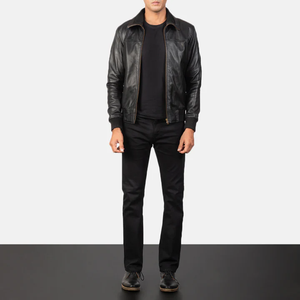 Veste en cuir classique pour homme, vêtement d'extérieur haut de gamme - Product Image 1