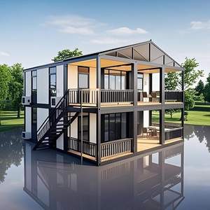 Conception de maison à 2 étages avec structure personnalisable, style de surface habitable. Maisons conteneurs mobiles, cabane en A, moderne, modulaire, résistante au feu - Product Image 1