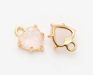 Ruby Rose Quartz Rainbow Glass <b>Heart</b> Pendant Small Gemstone Real 925 Sterling <b>Silver</b> Fine Jewelry Classic - Product Image 3