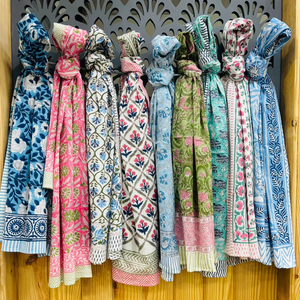 Nouvel ensemble de 6 sarongs indiens faits à la main 100 % coton, écharpe bohème, vêtements de plage floraux, séchage rapide, respirant, grande taille - Product Image 1