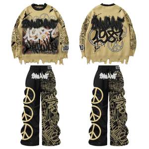 New Custom High Quality Oversized Men Tracksuit Sun Faded Acid Wash Design with Printed and Embroidered Logo <b>Details</b> - Product Image 3