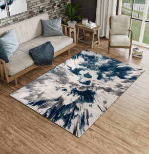 Tapis oriental moderne Adiva fait à la machine Jacquard résistant aux taches Polyester poils bas usage domestique salon chambre cuisine chambre d'enfants - Product Image 4